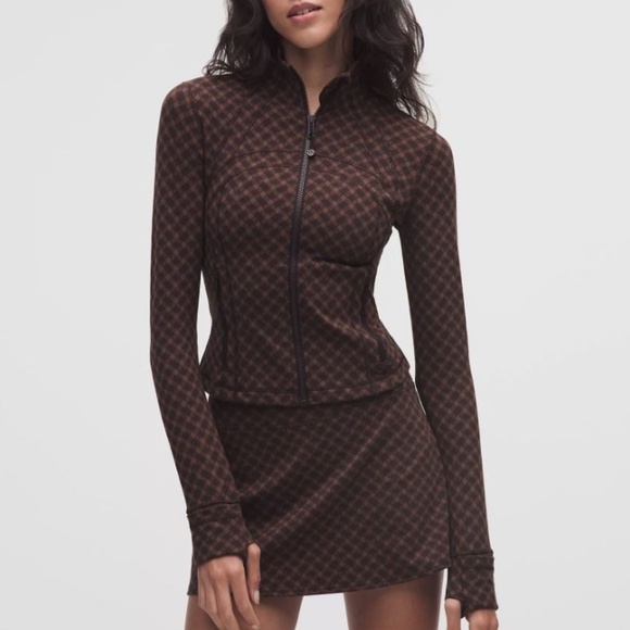 Lululemon Define Cropped Jacket Jacquard Brown Sequoia Women's Size 8 NEW - Picture 1 of 7